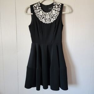Needle And Thread 4 Black Embroidered Sleeveless Fit  Flare